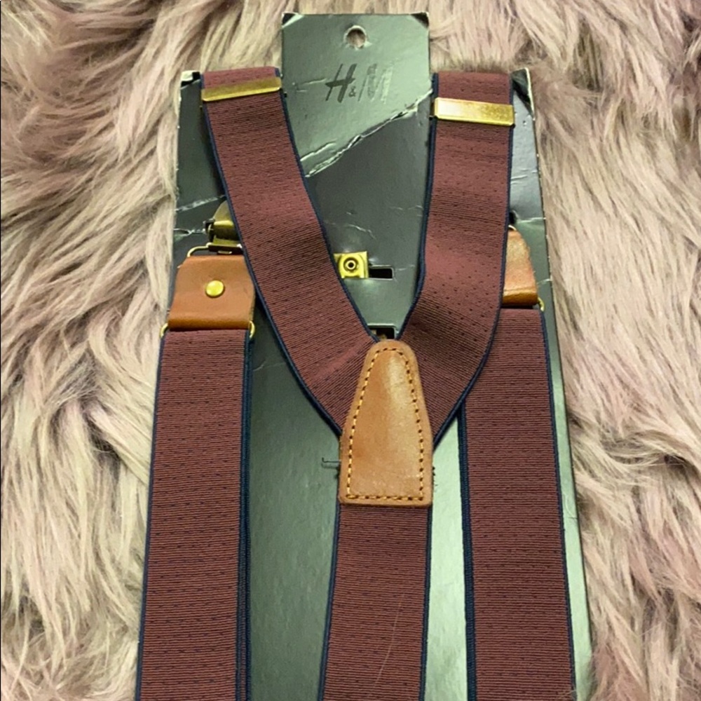 Burgundy suspenders